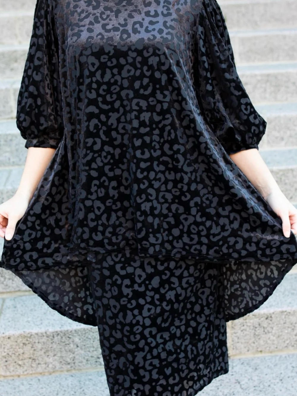 Brooklyn Top and skirt black velvet
